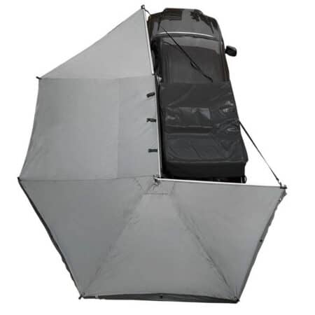 Aerial view of OVS HD Nomadic Awning on Driver Side