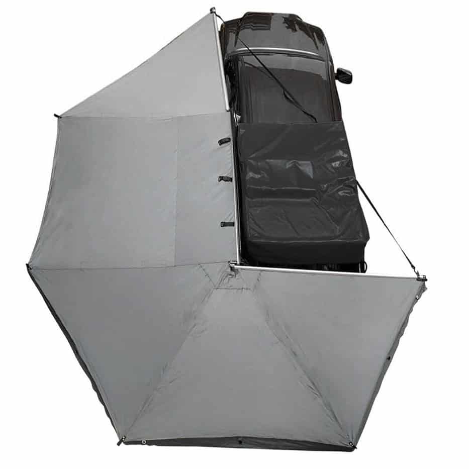 Aerial view of OVS HD Nomadic Awning on Driver Side