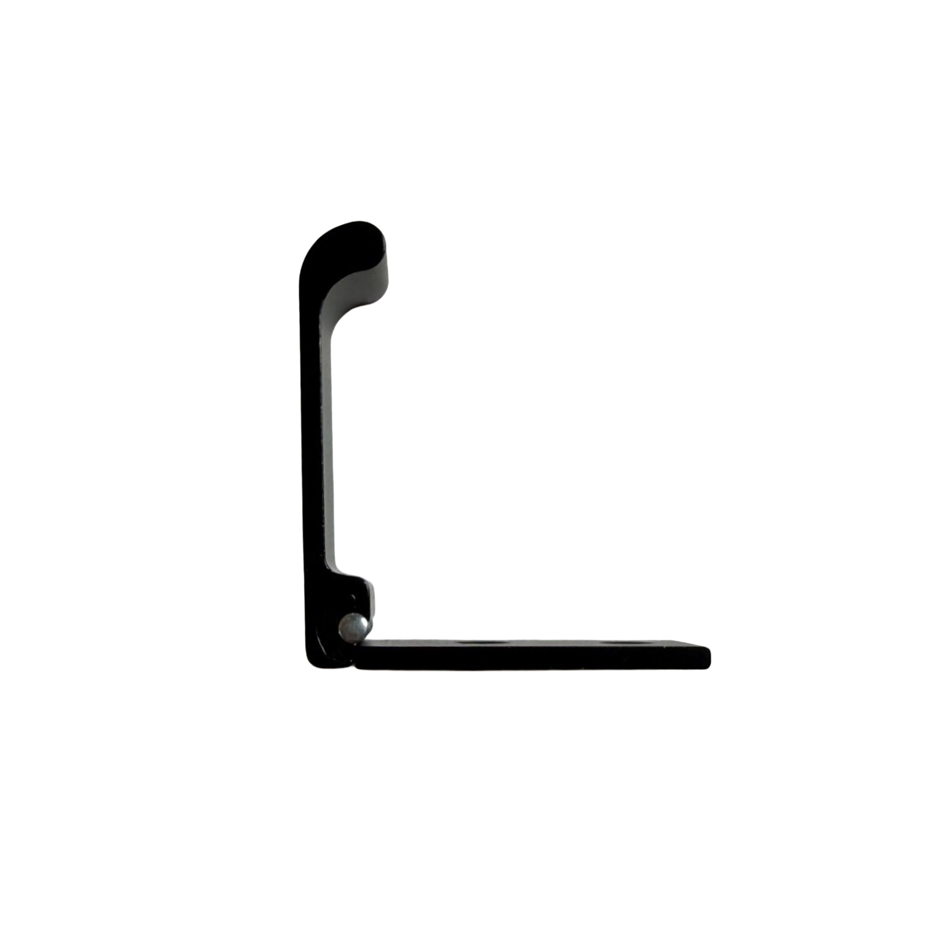 Black aluminum folding thinline wall hook extended