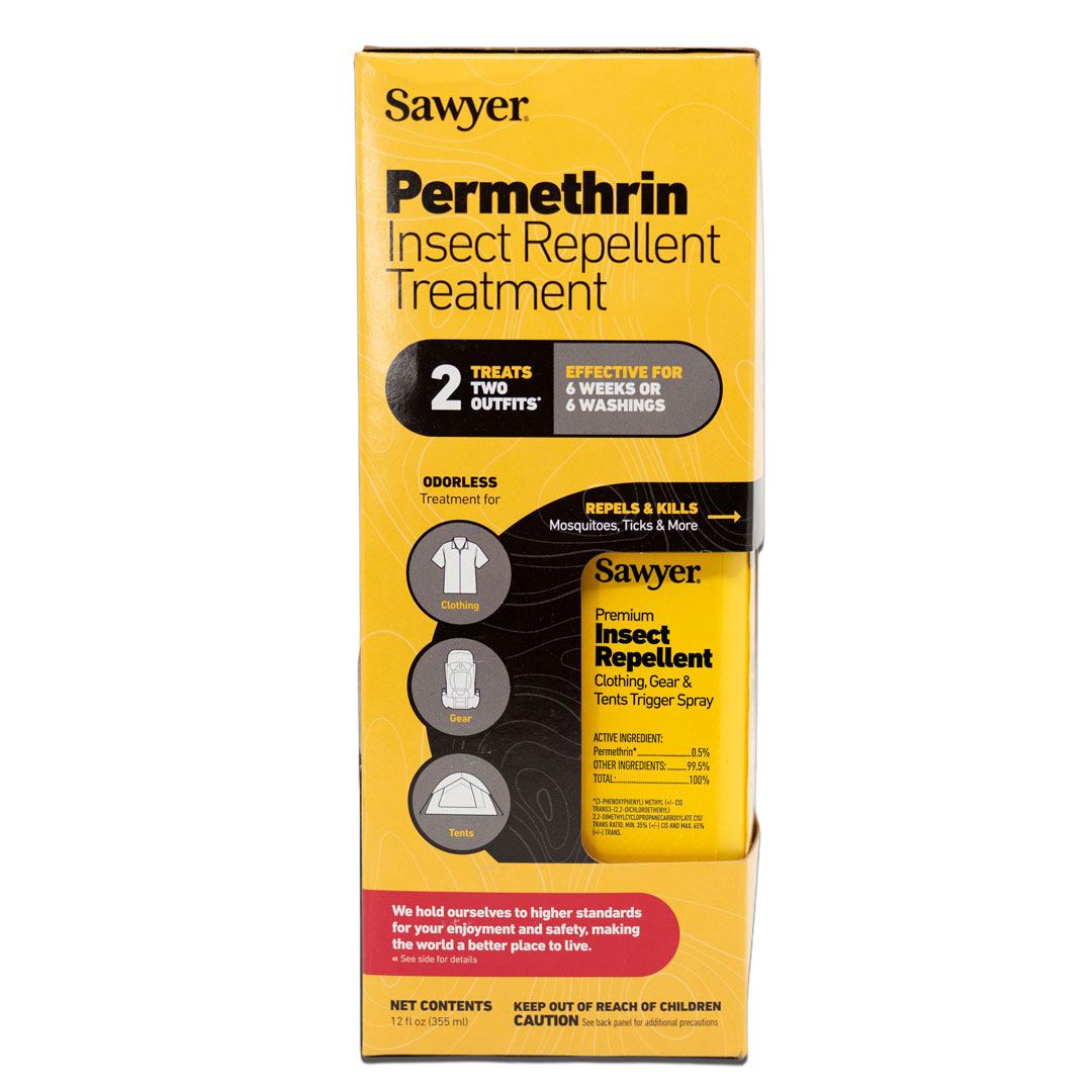 Packaged view of Sawyer's Permethrin insect repellent